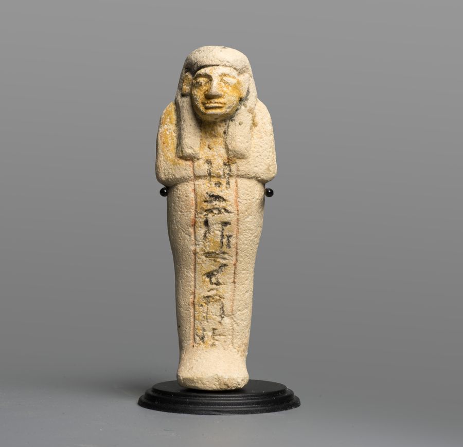 egyptian new kingdom painted limestone shabti